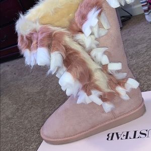 Pink snow boots